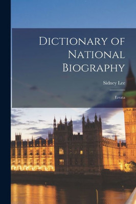 Dictionary of National Biography: Errata