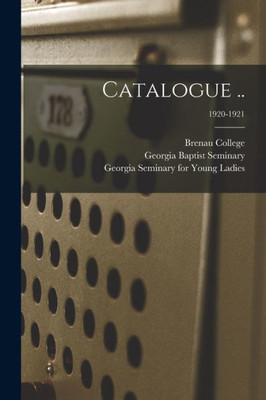 Catalogue ..; 1920-1921