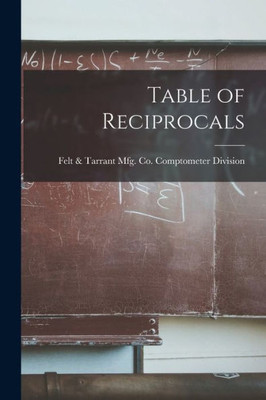 Table of Reciprocals