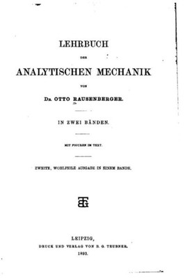 Lehrbuch Der Analytischen Mechanik (German Edition)