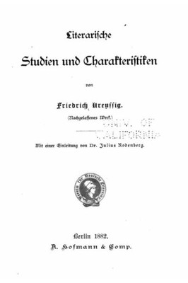 Literarische Studien Und Charakteristiken (German Edition)