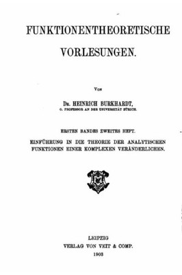 Funktionentheoretische Vorlesungen (German Edition)