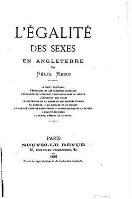 L'EgalitE Des Sexes En Angleterre (French Edition)