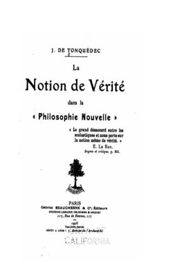 La Notion De VeritE Dans La Philosophie Nouvelle (French Edition)
