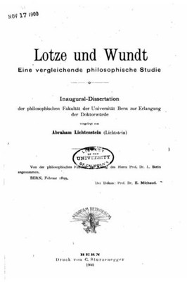 Lotze Und Wundt, Eine Vergleichende Philosophische Studie (German Edition)