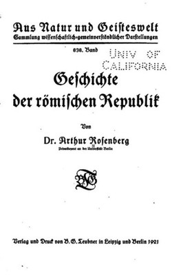 Geschichte Der Römischen Republik (German Edition)