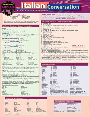 Italian Conversation: A Quickstudy Laminated Language Reference Guide (Quick Study Language)