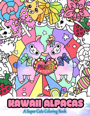 Kawaii Alpacas: A Super Cute Coloring Book (Kawaii, Manga And Anime Coloring Books For Adults, Teens And Tweens)