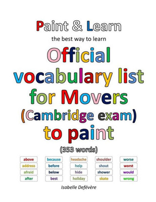 Official Vocabulary List For Movers (Cambridge Exam) To Paint