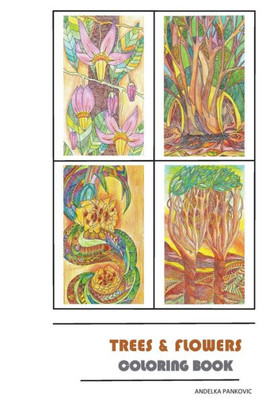 Trees & Flowers: Coloring Book For Adults