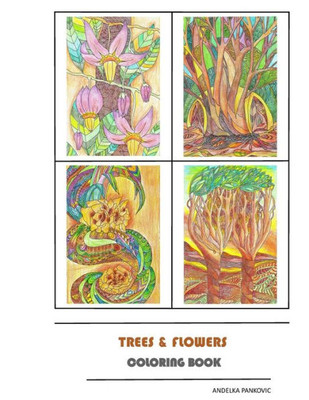 Trees & Flowers: Coloring Book