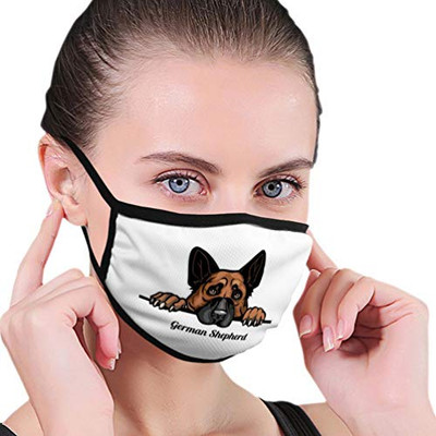 Adult Kids Dust Mouth Shield Color dog head german shepherd breed on white Printed Cover