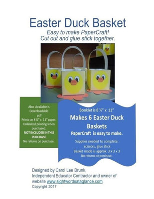Easter Duck Basket Papercraft: Easter Duck Basket Papercraft