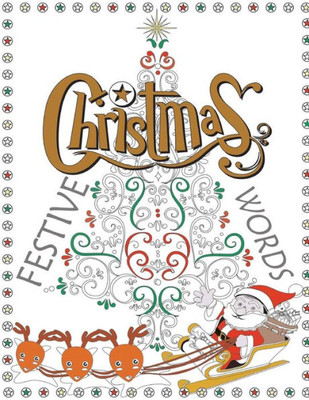 Adult Coloring Book: Festive Christmas Words