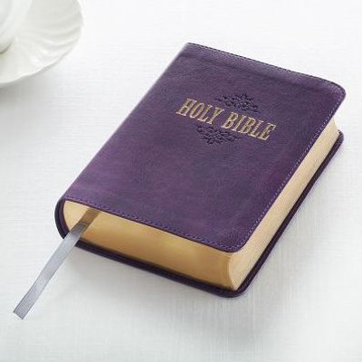 Kjv Holy Bible, Large Print Compact Bible, Purple Faux Leather Bible W/Ribbon Marker, Red Letter Edition, King James Version