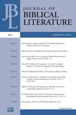 Journal Of Biblical Literature 141.3 (2022)