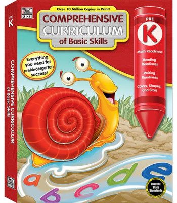 Comprehensive Curriculum Of Basic Skills Preschool Workbook, Math, Reading Comprehension, Writing, Alphabet, Colors, Shapes, Pre K Workbooks Age 4-5, Classroom Or Homeschool Curriculum (544 Pgs)