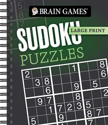 Brain Games - Large Print: Sudoku Puzzles (Dark Gray)