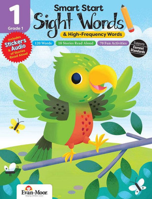Evan-Moor Smart Start Sight Words & High Frequency-Words, Grade 1 Workbook, Stickers, Audio Read Aloud, Full Color Activities, Reading Skills, ... Start: Sight Words And High-Frequency Words)