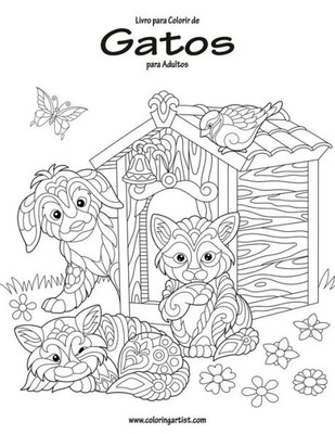 Livro Para Colorir De Gatos Para Adultos 1 (Portuguese Edition)