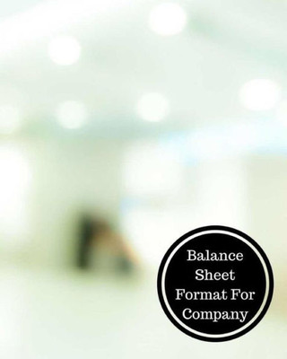 Balance Sheet Format For Company: Balance Sheet Book