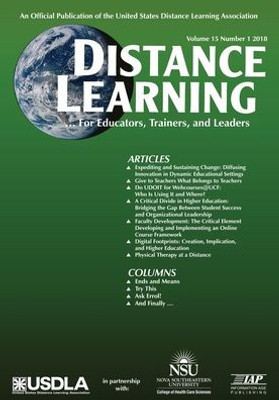 Distance Learning - Volume 15 Issue 1, 2018: Volume 15 #1 (Distance Learning Journal)