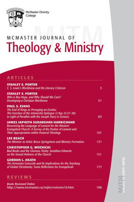 Mcmaster Journal Of Theology And Ministry: Volume 16, 2014-2015