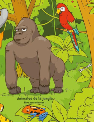 Animales de la jungla libro para colorear 1 (Spanish Edition)