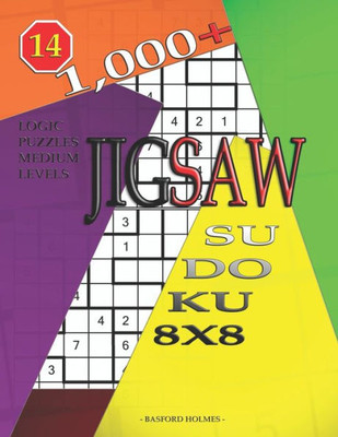 1,000 + sudoku jigsaw 8x8: Logic puzzles medium levels (Jigsaw sudoku)