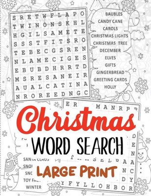 Christmas Word Search Large Print: Word Search Puzzle book Christmas, Exercise Your Brain Activity Book, Cleverly Hidden Word Searches for Adults, Teens, Scrooge Puzzle Book, Christmas Gift