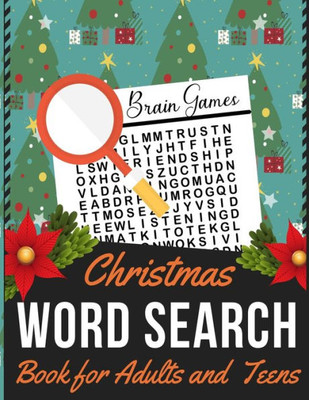 Christmas Word Search Book for Adults and Teens: Holiday themed word search puzzle book Puzzle Gift for Word Puzzle Lover Brain Exercise Game