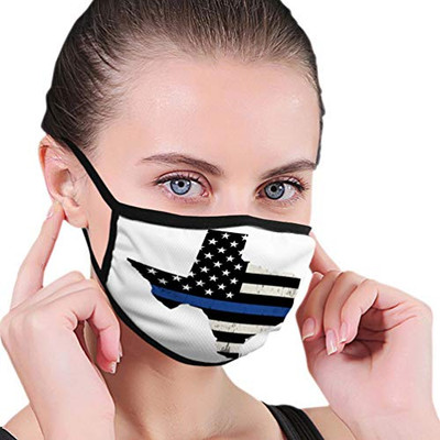 Adjustable Shield Washable Reusable Mouth Face Shield State texas police support flag Fashion Shield