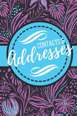 Contacts & Addresses: Blue and Purple Modern Flower Design