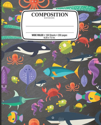 Composition Notebook: Notebook for School Office home Student Teacher Use Wide Ruled  100 Sheets  200 Pages  9 1/4 x 7 1/2 in. / 24.77 x 19.0cm