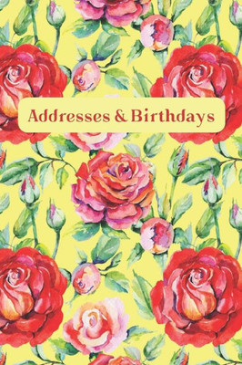 Addresses & Birthdays: Watercolor Old Fashioned Roses