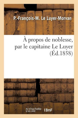 À propos de noblesse (Litterature) (French Edition)
