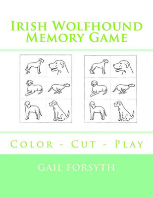 Irish Wolfhound Memory Game: Color - Cut - Play