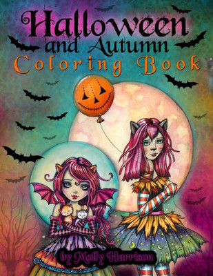Halloween and Autumn Coloring Book by Molly Harrison: A Halloween coloring book featuring 25 pages of line art to color! Witches, Vampires, and More!
