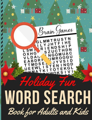 Holiday Fun Word Search Book for Adults and Kids: Holiday themed word search puzzle book Puzzle Gift for Word Puzzle Lover Brain Exercise Game