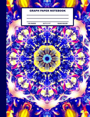 Graph Paper Notebook: Blue Yellow Mandala Cover Design | Quad Ruled | 120 Pages | 8.5" X 11" | Matte Finished Soft Cover