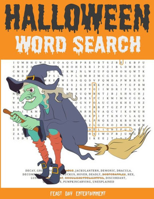 Halloween Word Search: Large Print Fall Holiday Puzzle Book For Kids And Adults