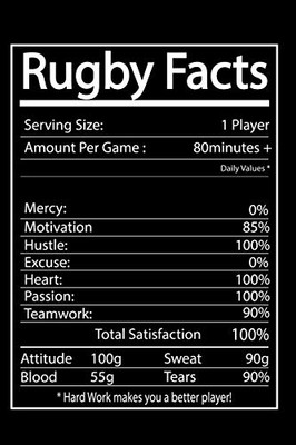 Rugby Facts: Rugby notebook, rugby logbook, rugby gift for a rugby player, rugby diary/ 120 Pages, 6x9, Soft Cover.