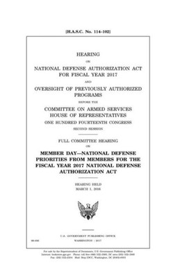 Hearing on National Defense Authorization Act for Fiscal Year 2017 and oversight of previously authorized programs before the Committee on Armed ... second session : Subcommittee on Strategi