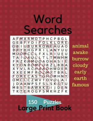 Word Search 150 Puzzles Large Print Book : Word Searches For Adults