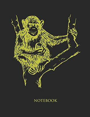 Chimpanzee Notebook: Hand Writing Notebook - Large (8.5 x 11 inches)  - 110 Numbered Pages - Yellow Softcover