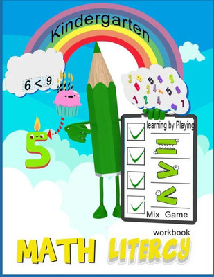 Math Literacy Workbook Mix Game Kindergarten Learning By Playing : Math Book For Kids Age 1-5, Activity Workbook Fun Math Game