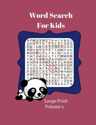 Word Search For Kids Large Print Volume 2 : Easy Game Book Word Find Fun Game For Kids