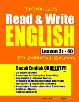 Preston Lee'S Read & Write English Lesson 21 - 40 For Indonesian Speakers
