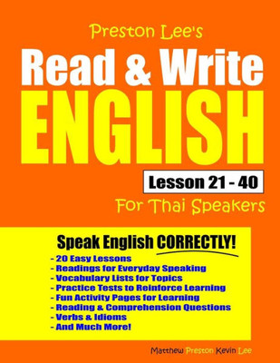 Preston Lee'S Read & Write English Lesson 21 - 40 For Thai Speakers