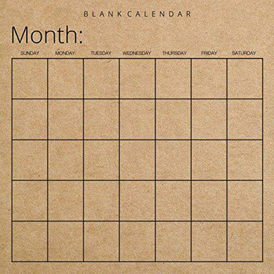 Blank Calendar: Kraft Brown Paper, Undated Planner for Organizing, Tasks, Goals, Scheduling, DIY Calendar Book